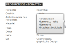 Glossar für Produktattribute